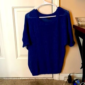 See through blue sweater